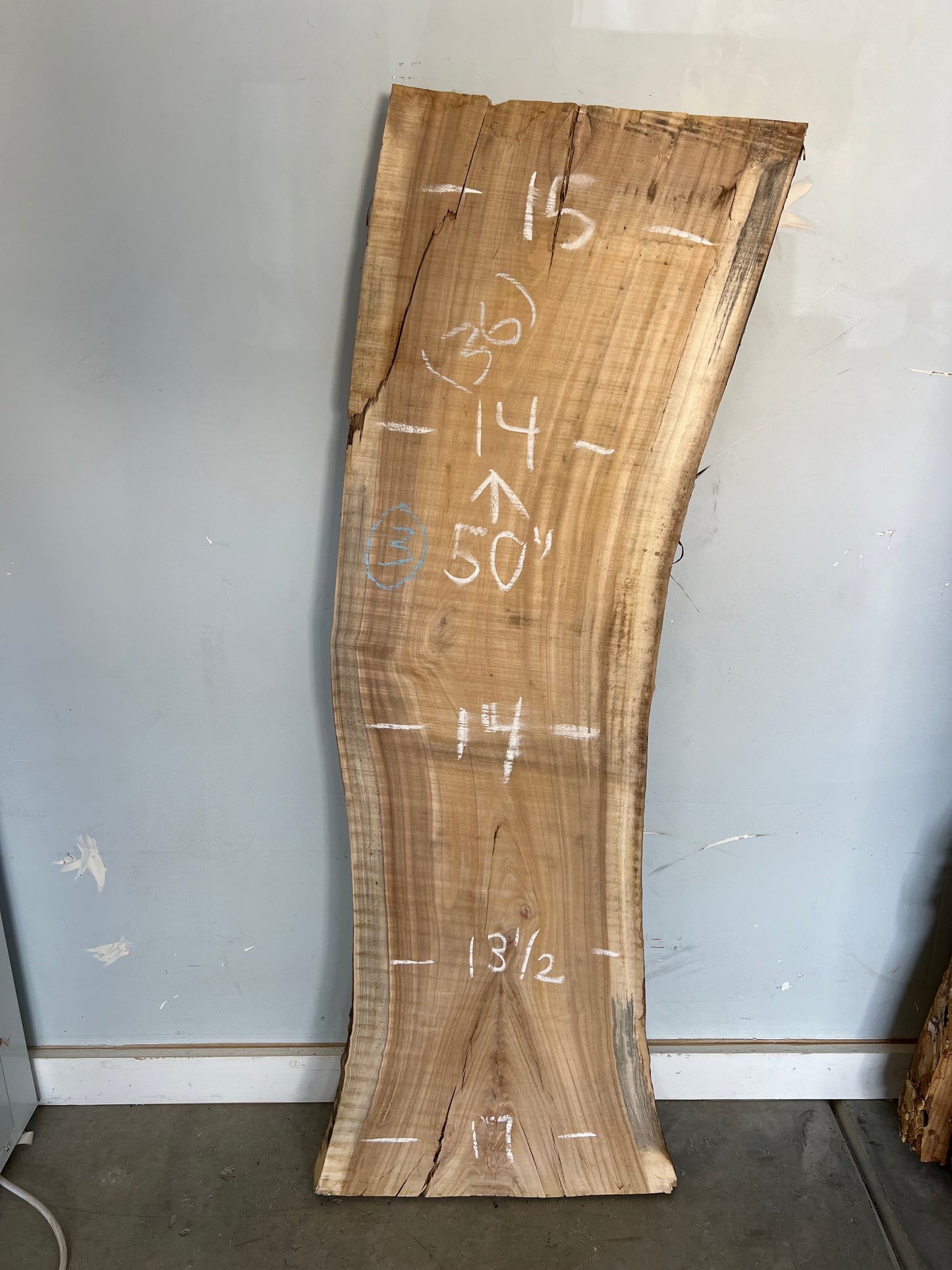 Live Edge Cottonwood Slab 50" (36)