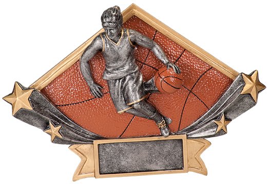 Basketball Diamond Star Resin Trophy