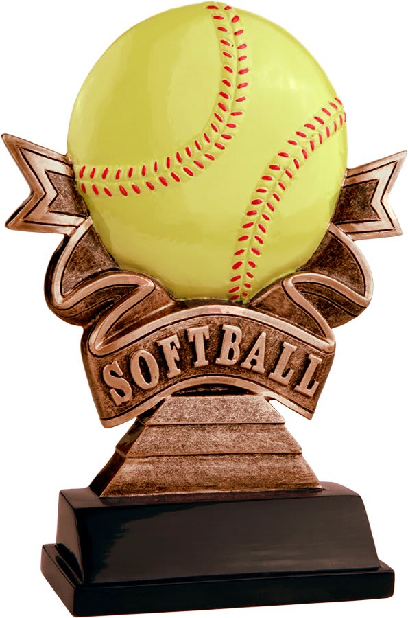 Baseball/Softball Ribbon Resin Trophy