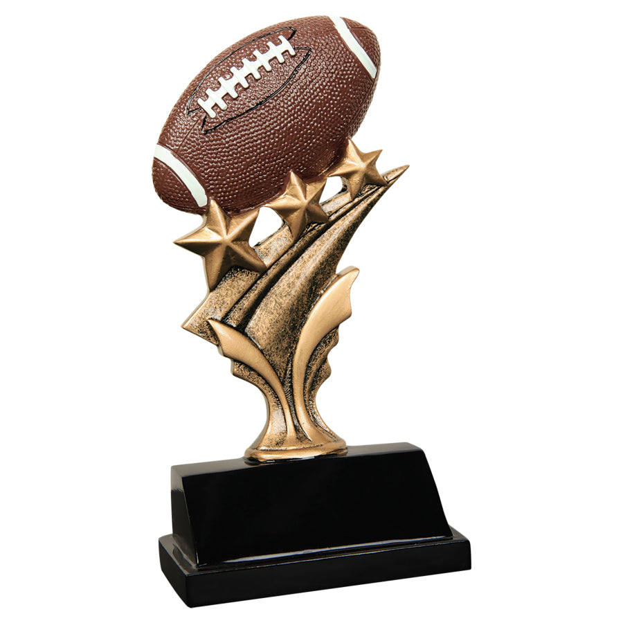 Football Tri Star Resin Trophy