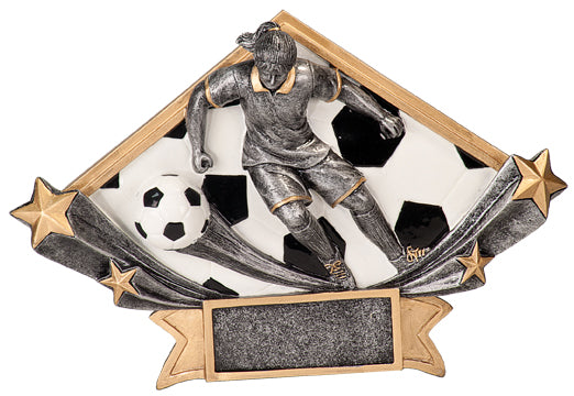 Soccer Diamond Star Resin Trophy