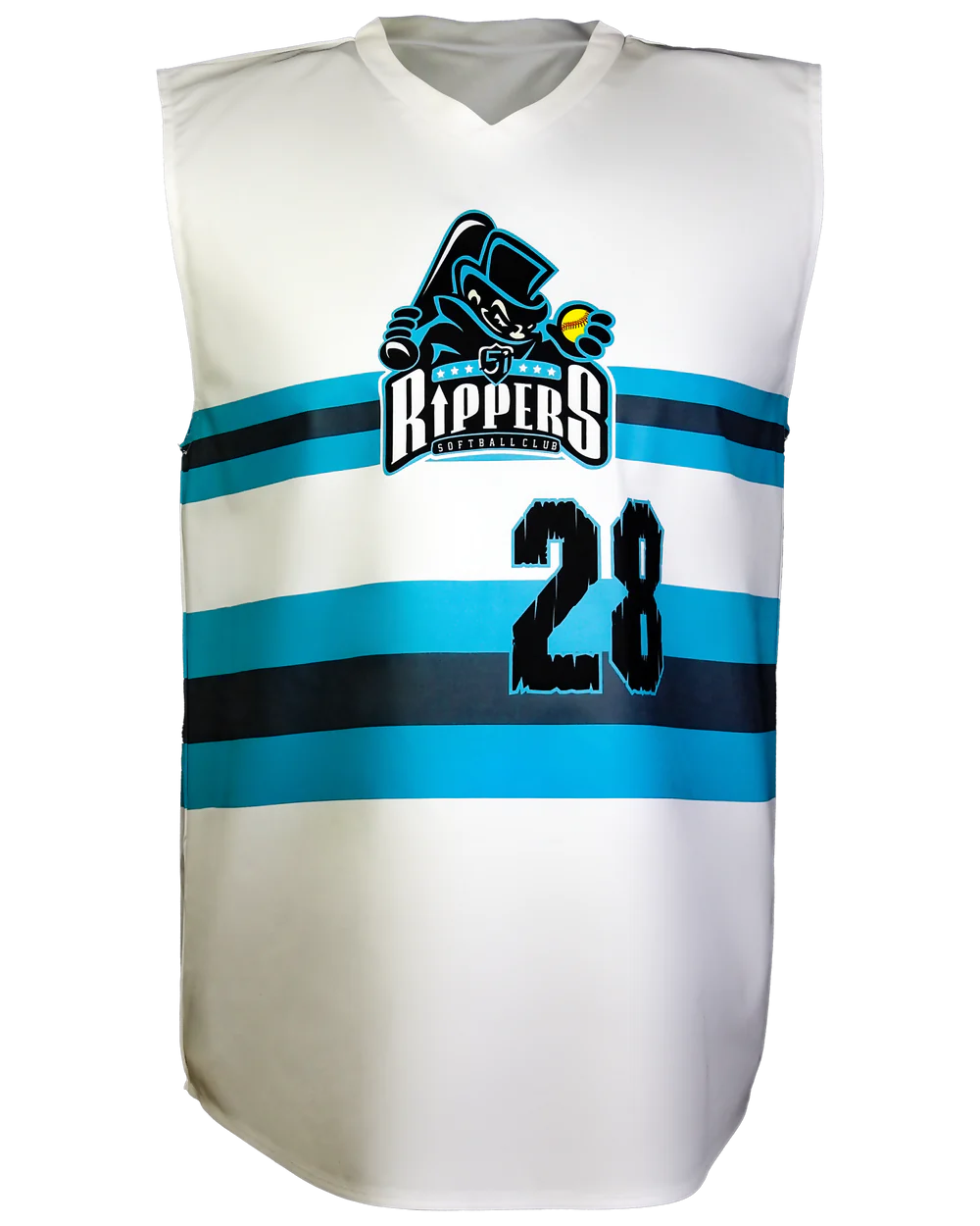 Sublimated Sleeveless V-Neck Baseball Jersey