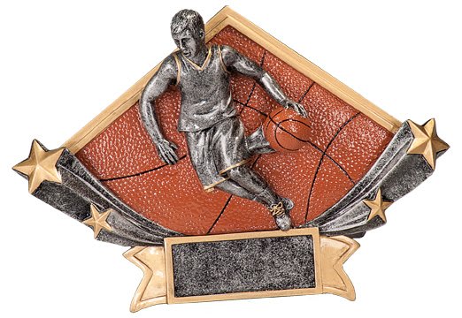 Basketball Diamond Star Resin Trophy