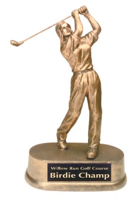 Golf Gold Figure Resin Trophy