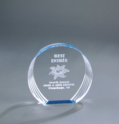 Round Ribbed Acrylic Award